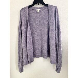 H&M Basic Womens Knit Cardigan Sweater Sz. L Open Front Lilac Long Sleeve Office